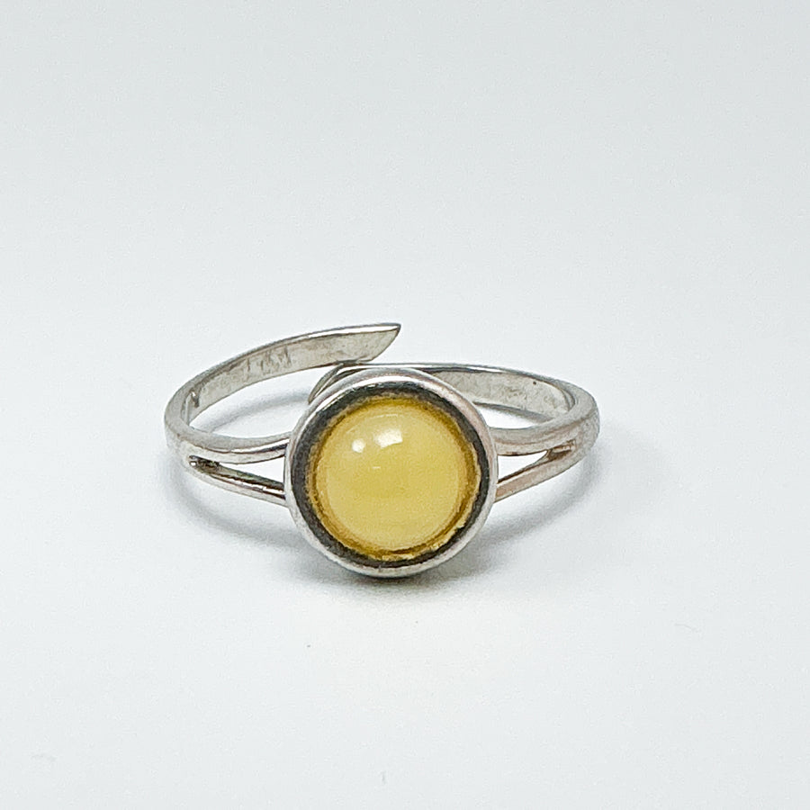 Butterscotch Amber Adjustable Ring-Rocks and Gems Canada