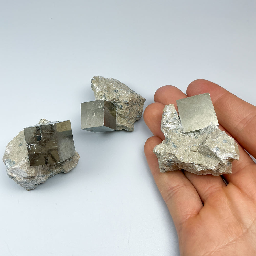 Iron Pyrite Cube in Matrix