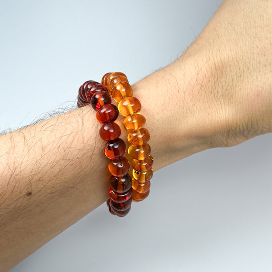 Amber Cognac Nugget Beaded Bracelet