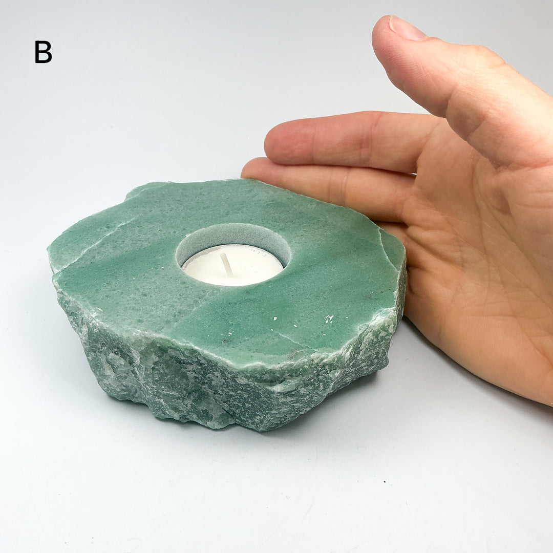 Green Aventurine Candle Holder - Rocks and Gems Canada