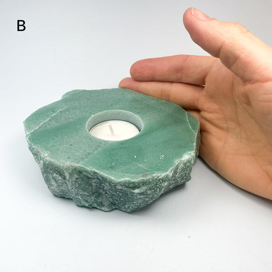 Green Aventurine Candle Holder - Rocks and Gems Canada