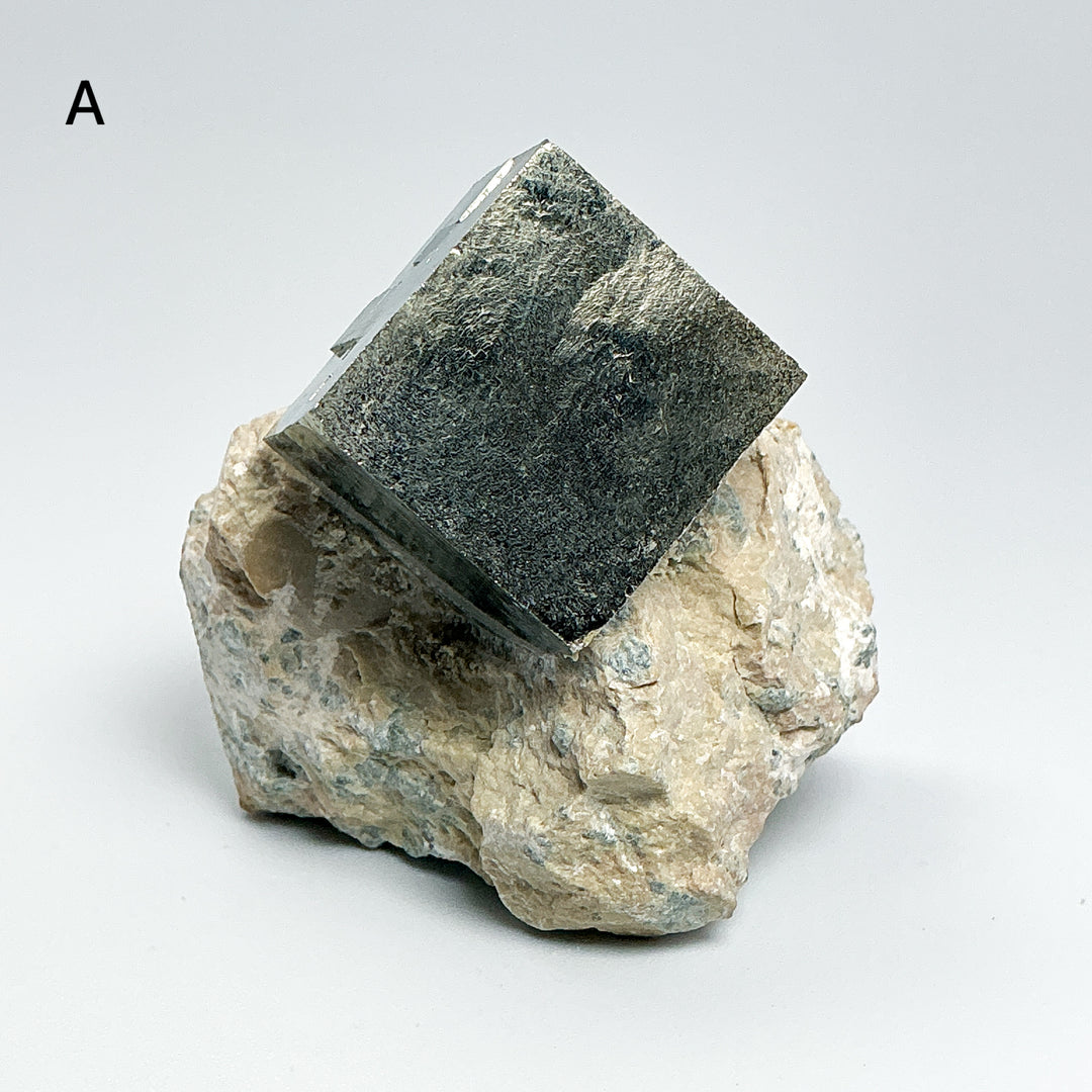 Iron Pyrite Cube in Matrix