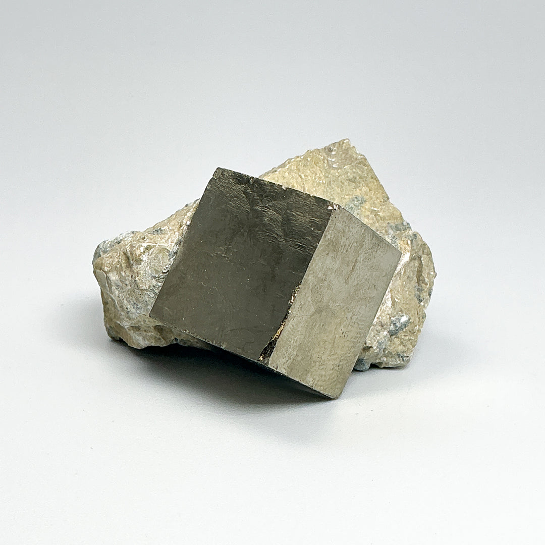 Iron Pyrite Cube in Matrix