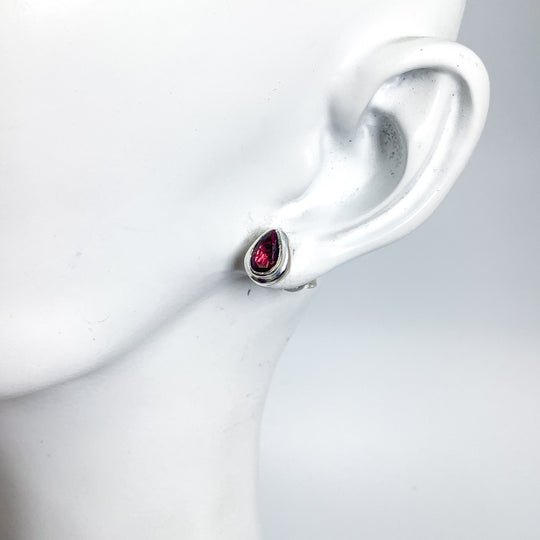 Pink Tourmaline Stud Earrings