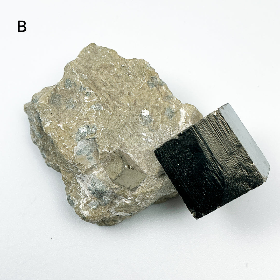 Iron Pyrite Cube in Matrix