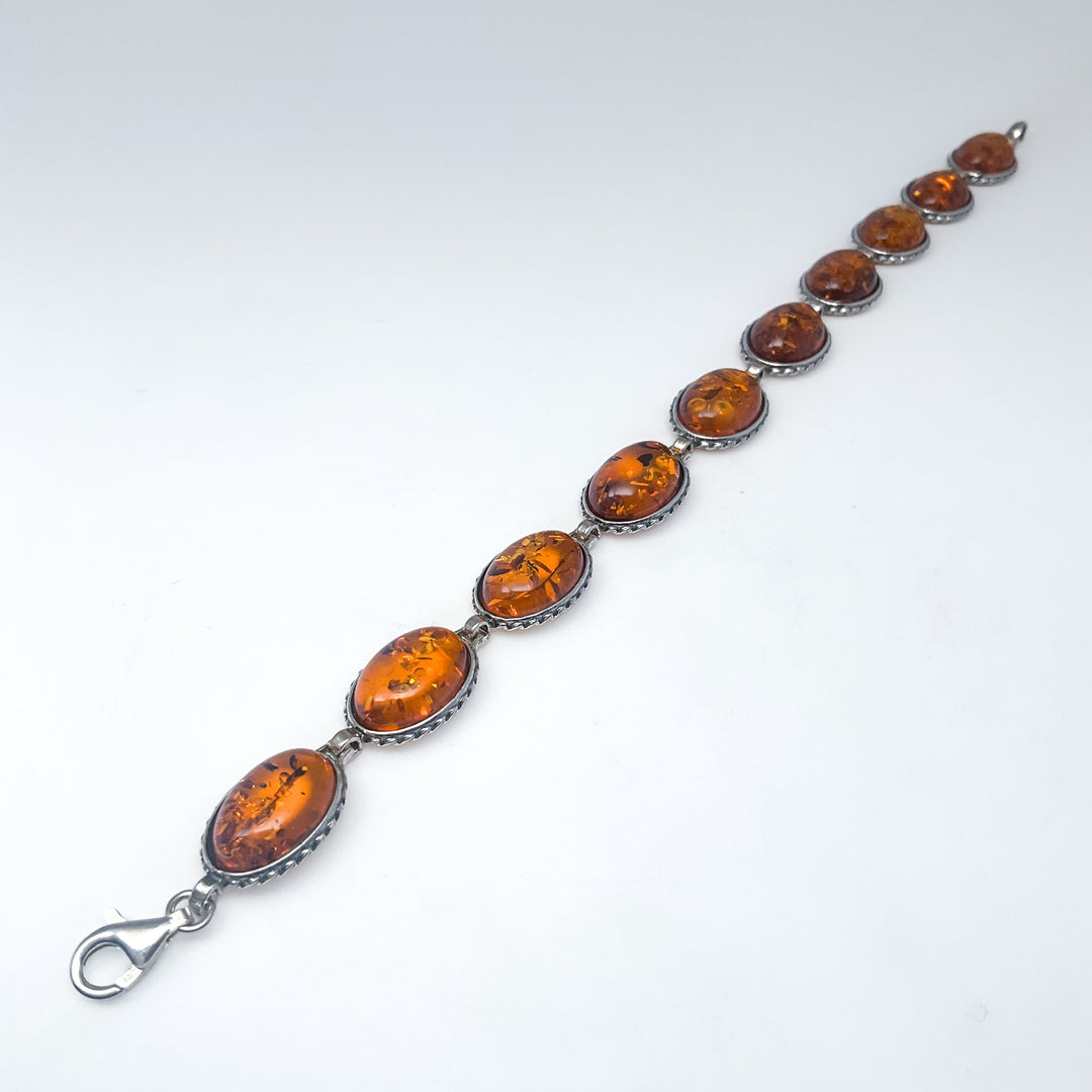 Amber Sterling Silver Bracelet | Rocks and Gems Canada
