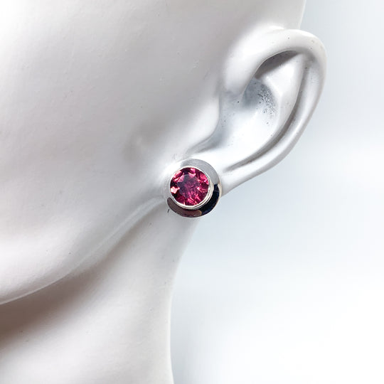 Pink Tourmaline Stud Earrings