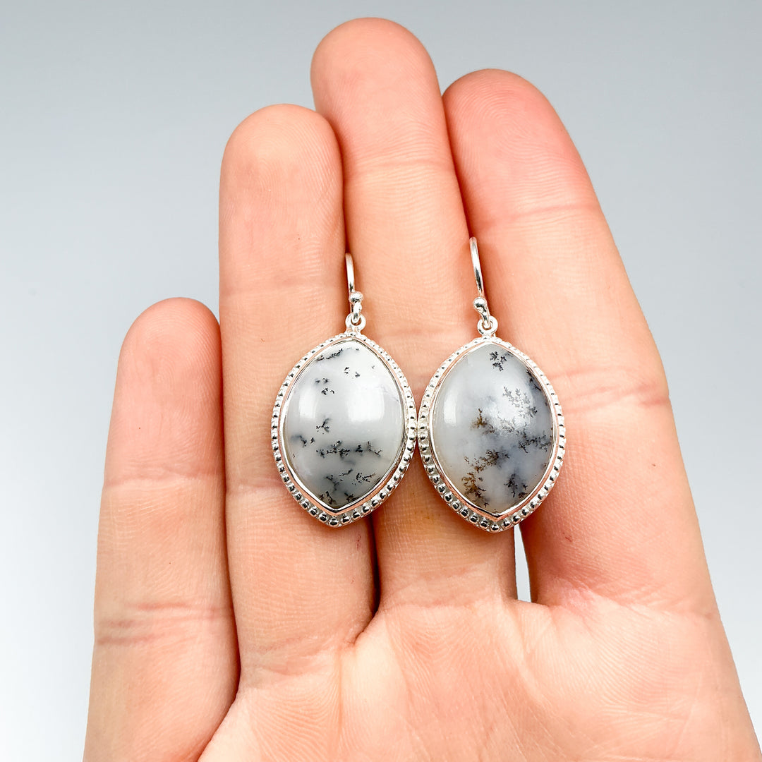 Dendritic Opal Dangle Earrings