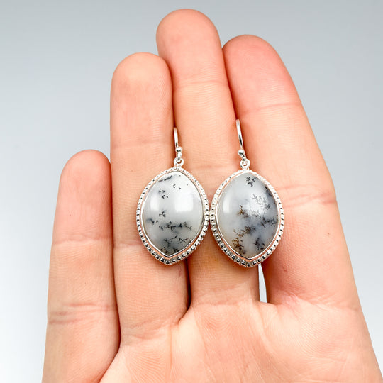 Dendritic Opal Dangle Earrings