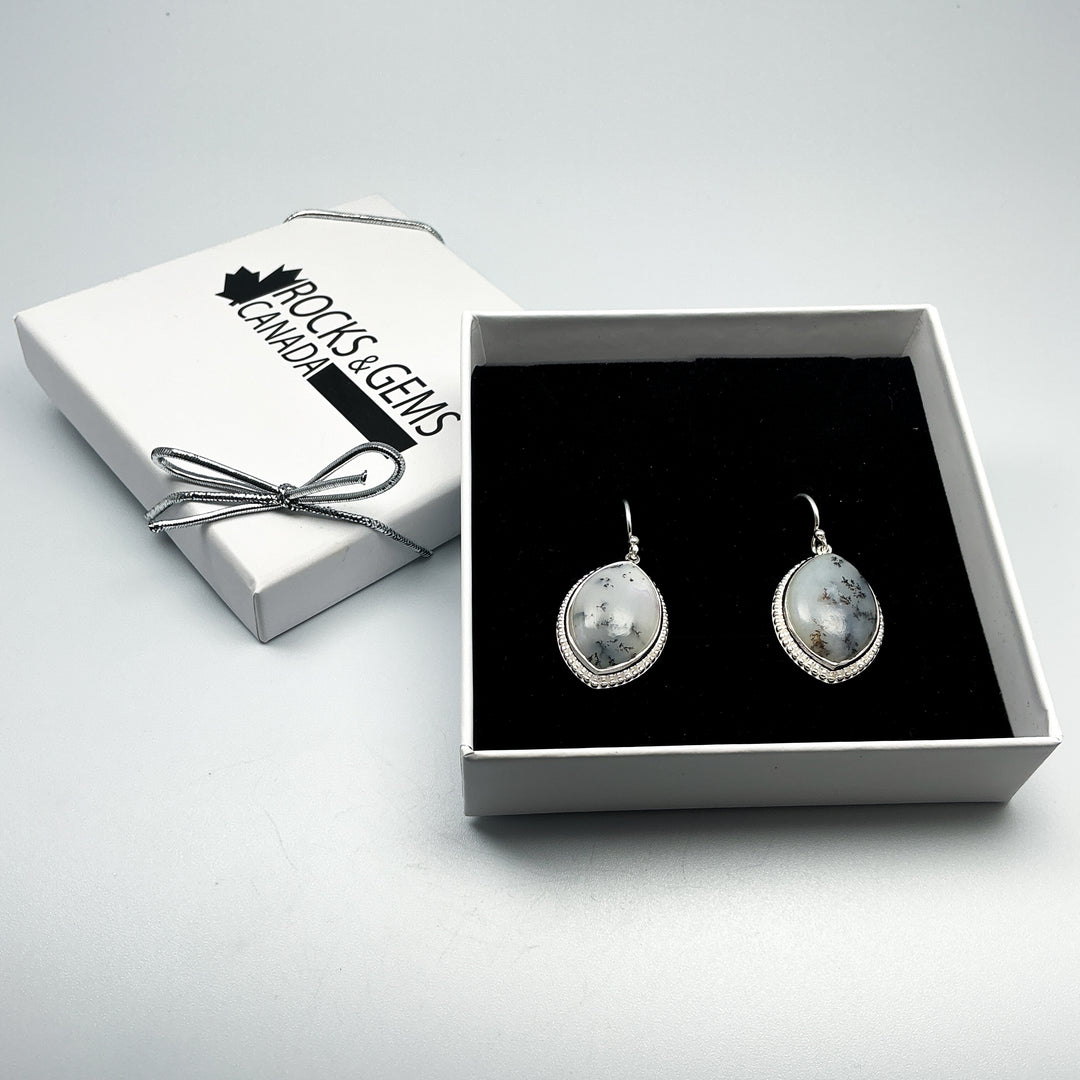 Dendritic Opal Dangle Earrings