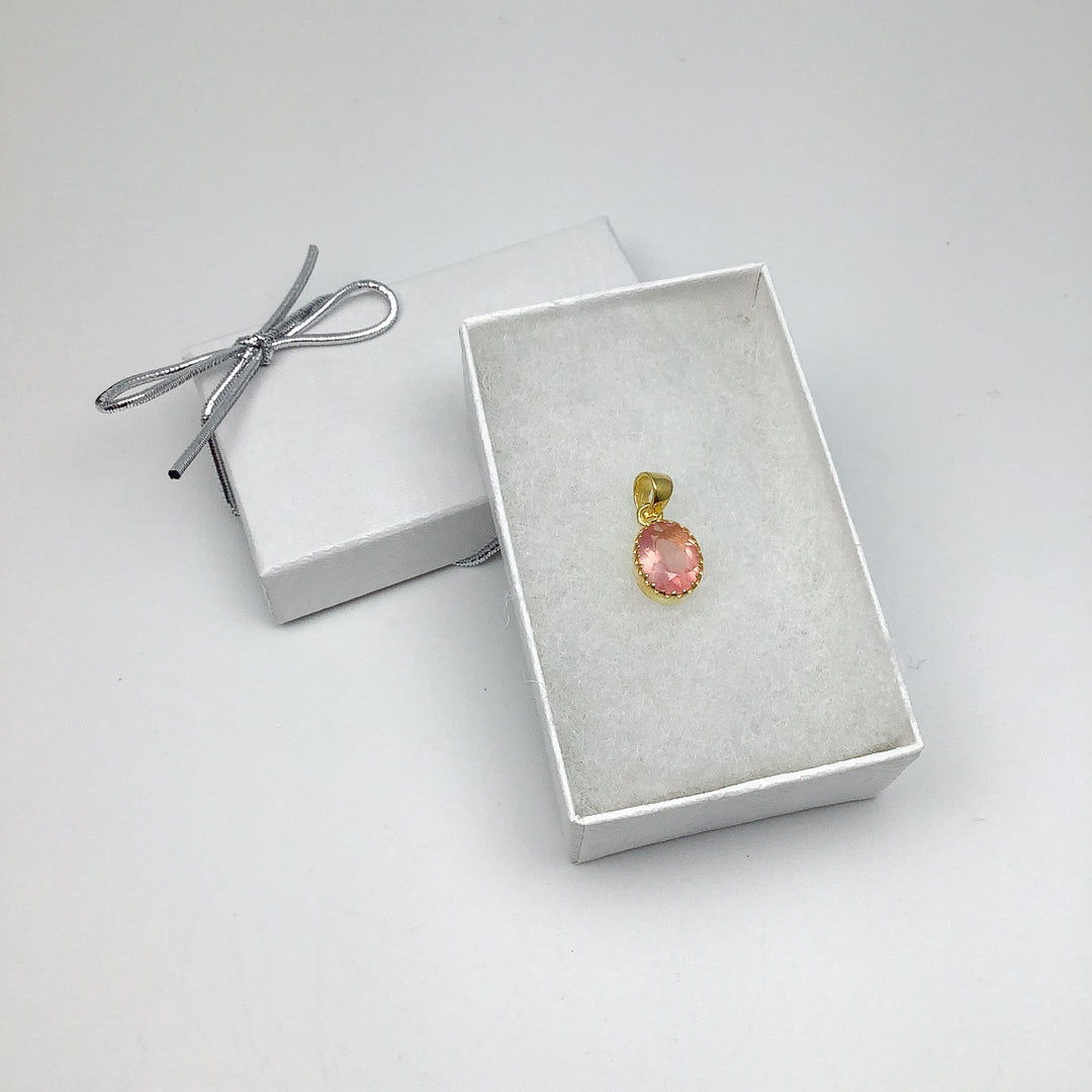 Rose Quartz Gold Finish Pendant - Rocks and Gems Canada