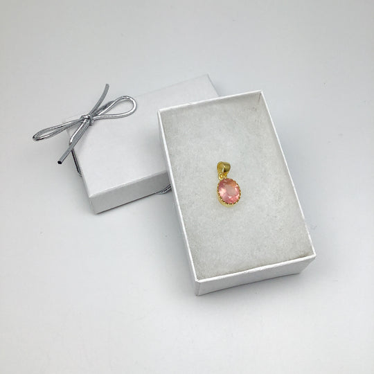 Rose Quartz Gold Finish Pendant - Rocks and Gems Canada