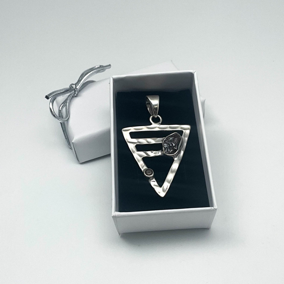 Campo Del Cielo Meteorite and Smoky Quartz Pendant-Rocks and Gems Canada