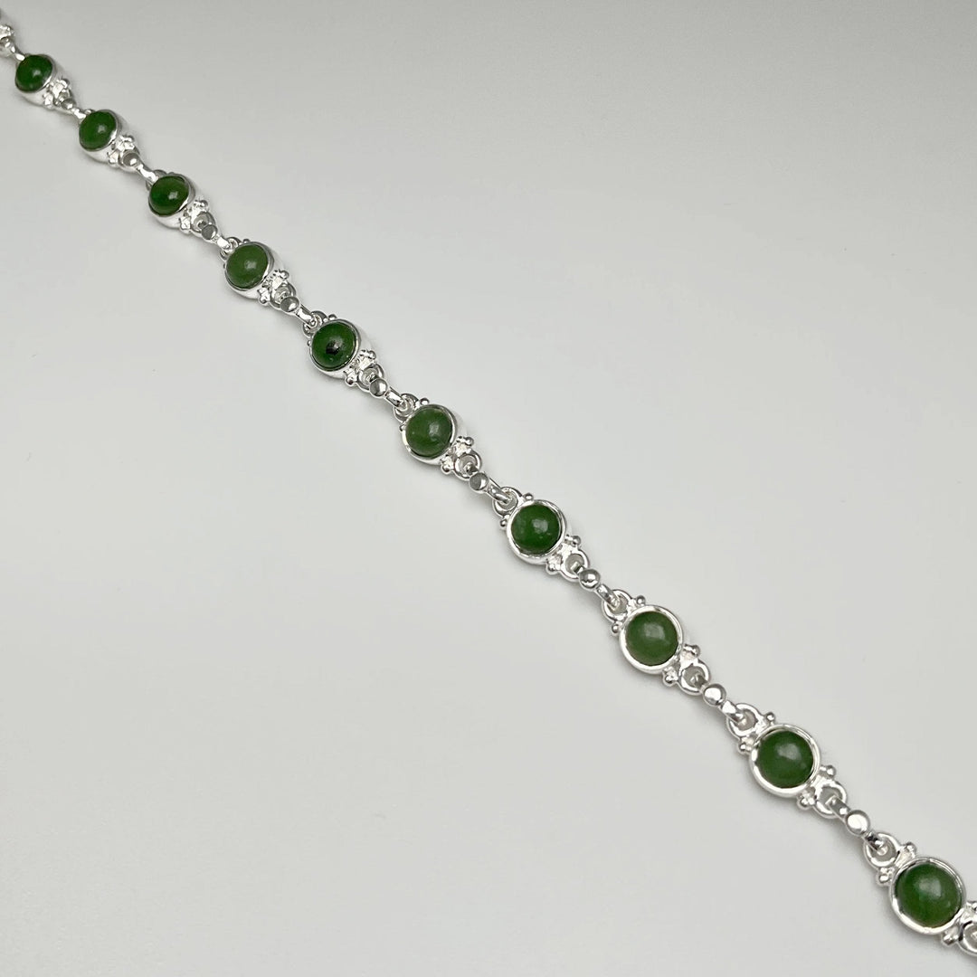 Canadian Jade Sterling Silver Bracelet - Rocks and Gems Canada