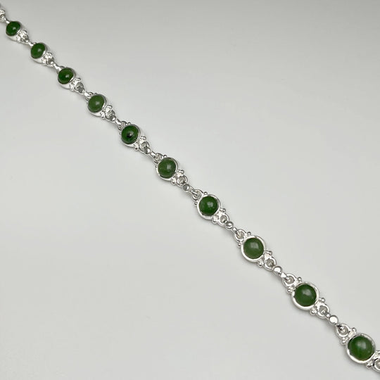Canadian Jade Sterling Silver Bracelet - Rocks and Gems Canada