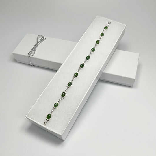 Canadian Jade Sterling Silver Bracelet - Rocks and Gems Canada