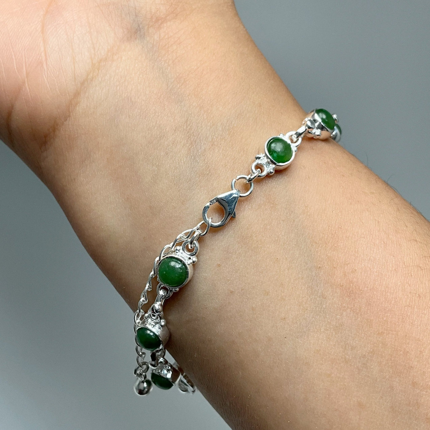 Canadian Jade Sterling Silver Bracelet