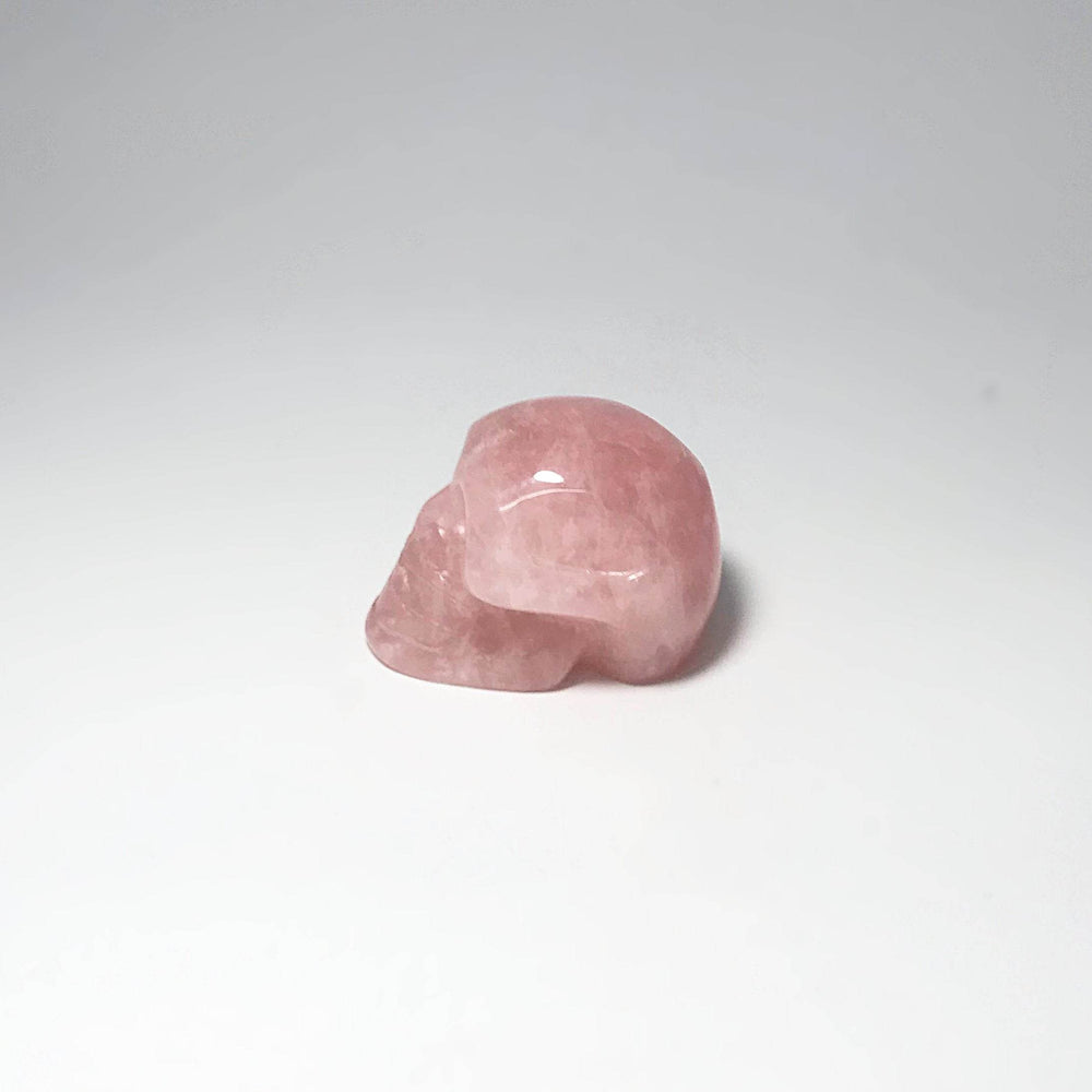 Carved Rose Quartz Skull-Rocks and Gems Canada