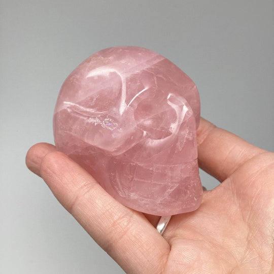 Carved Rose Quartz Skull-Rocks and Gems Canada