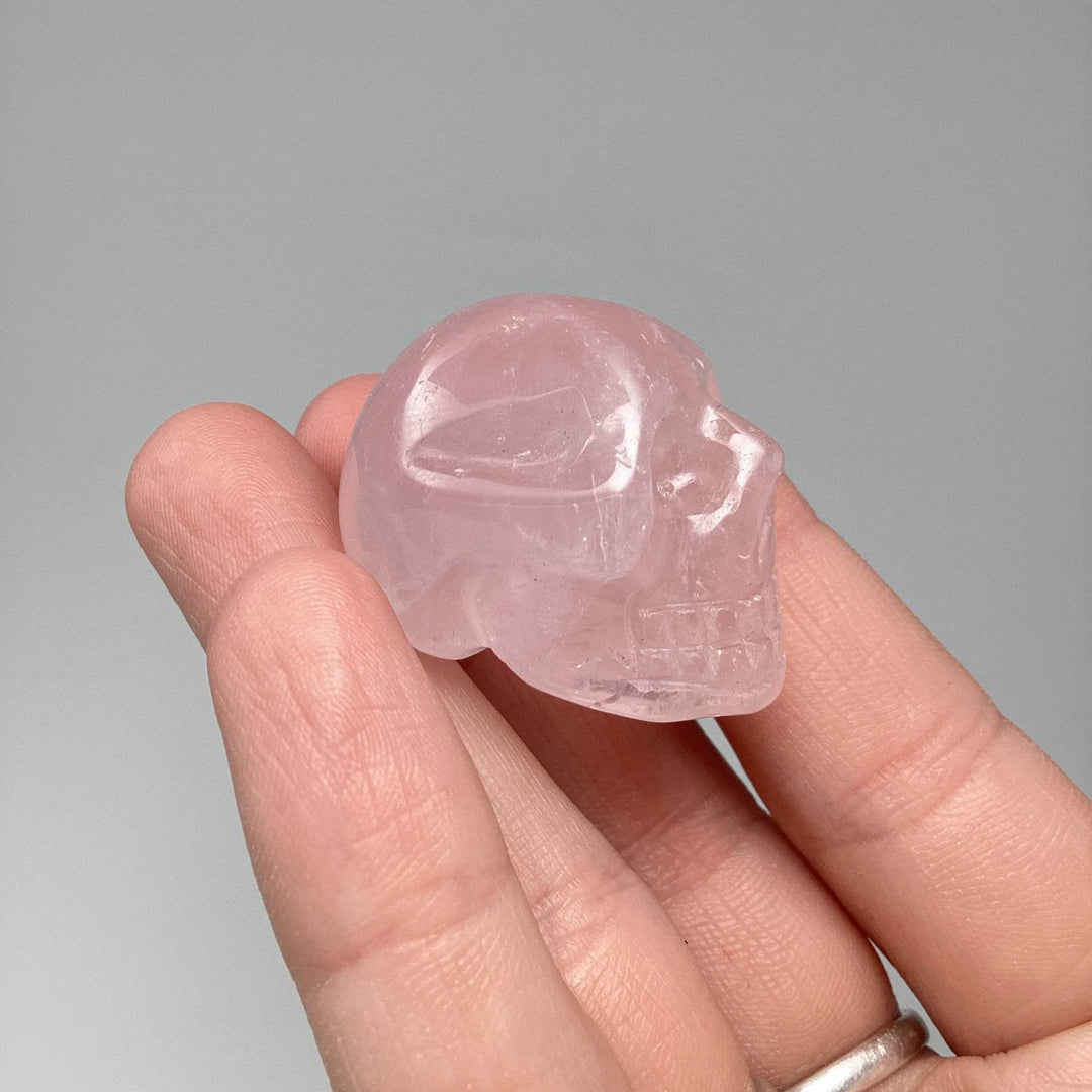 Carved Rose Quartz Skull-Rocks and Gems Canada