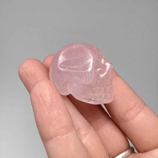 Carved Rose Quartz Skull-Rocks and Gems Canada