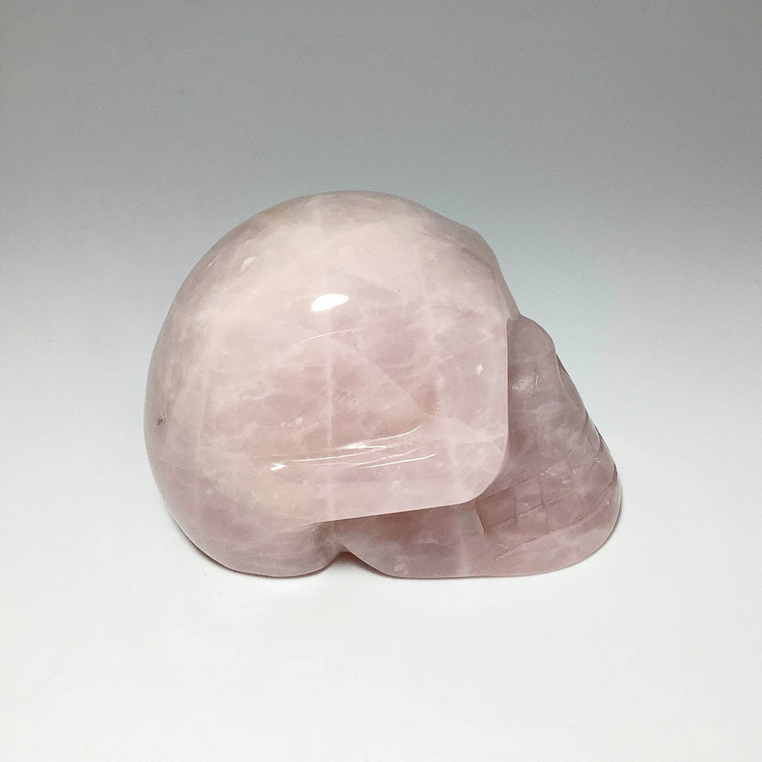 Carved Rose Quartz Skull-Rocks and Gems Canada