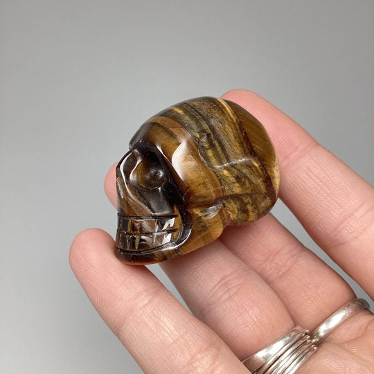 Carved Tiger Eye Skull-Rocks and Gems Canada