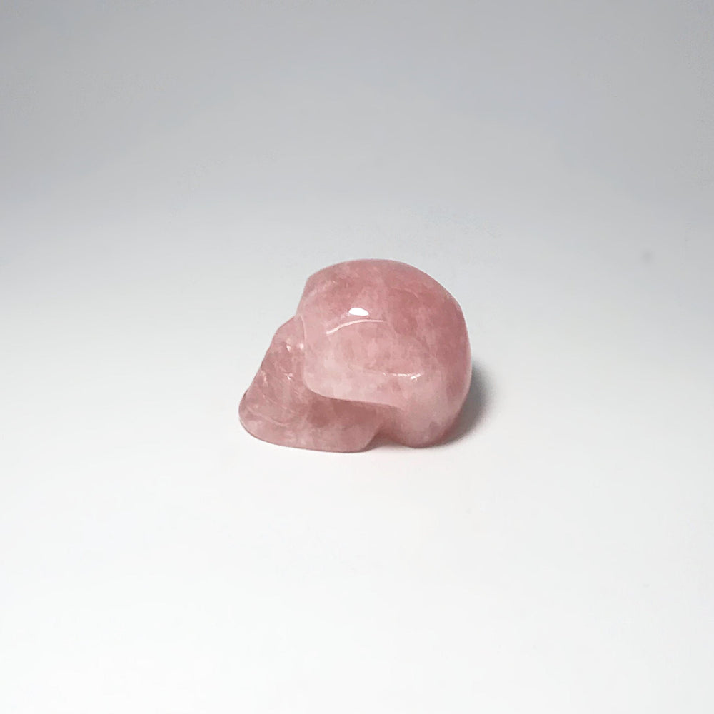 Carved Rose Quartz Skull - Rocks and Gems Canada