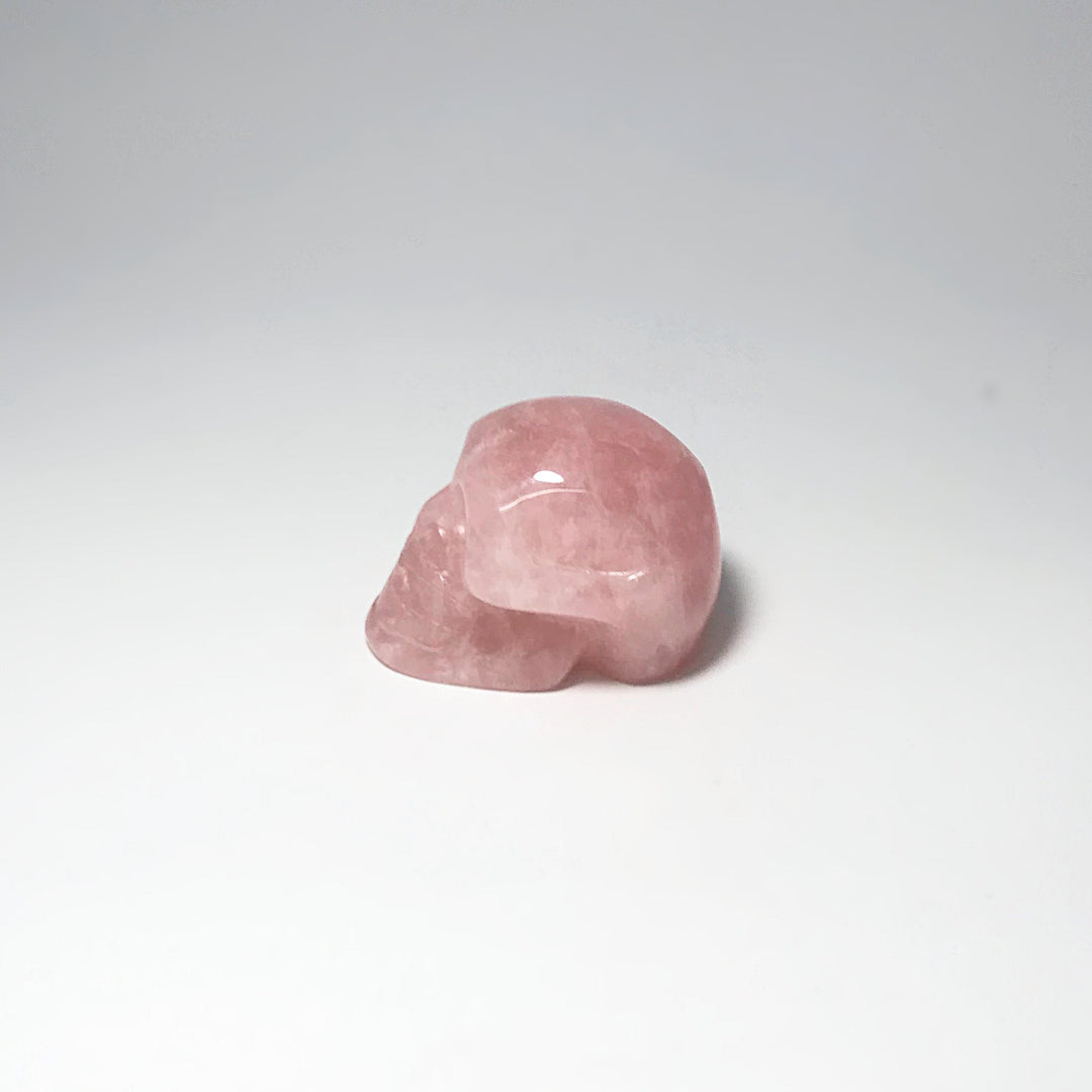 Carved Rose Quartz Skull - Rocks and Gems Canada