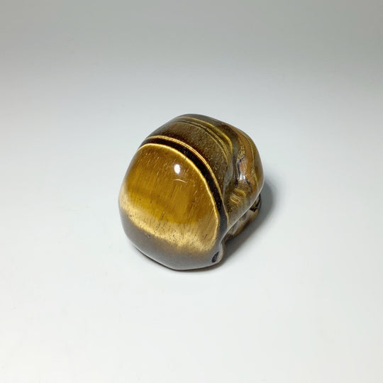 Carved Tiger Eye Skull - Rocks and Gems Canada