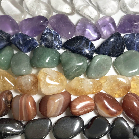 Chakra Small Tumbles Pouch-Rocks and Gems Canada