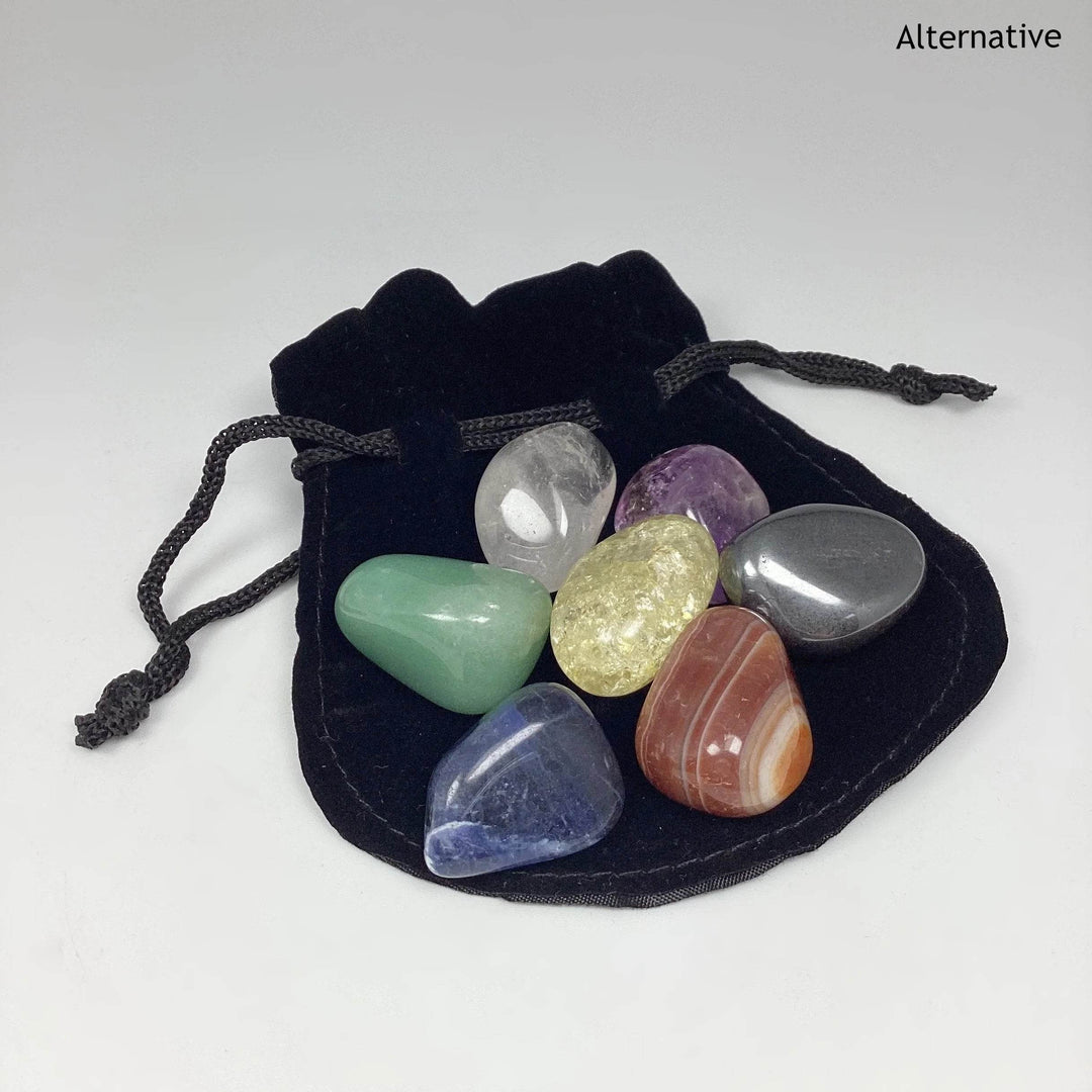 Chakra Small Tumbles Pouch-Rocks and Gems Canada