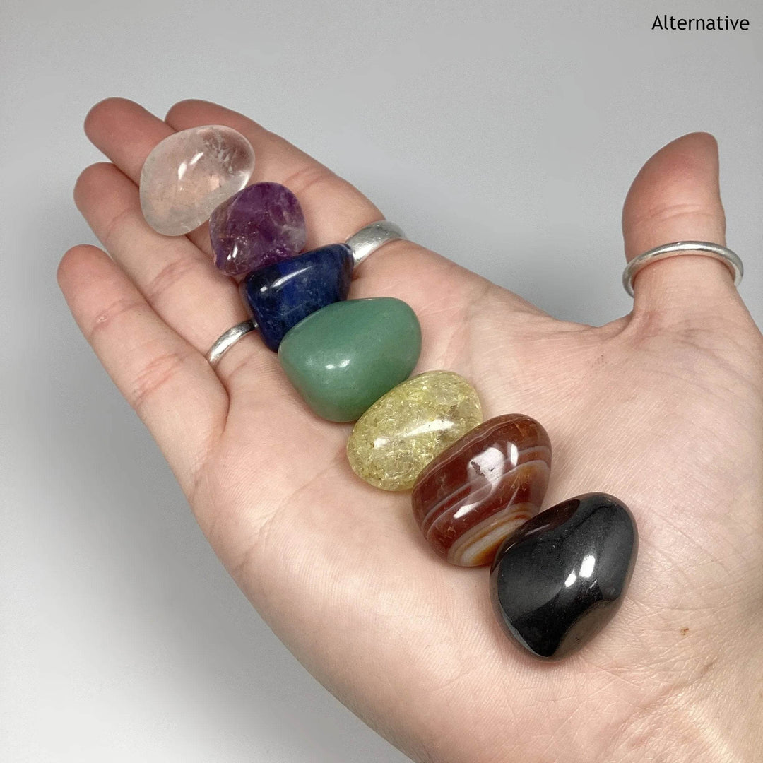 Chakra Small Tumbles Pouch-Rocks and Gems Canada