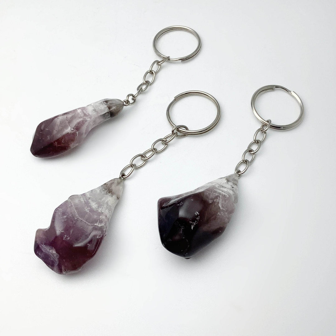 Chevron Amethyst Keychain-Rocks and Gems Canada