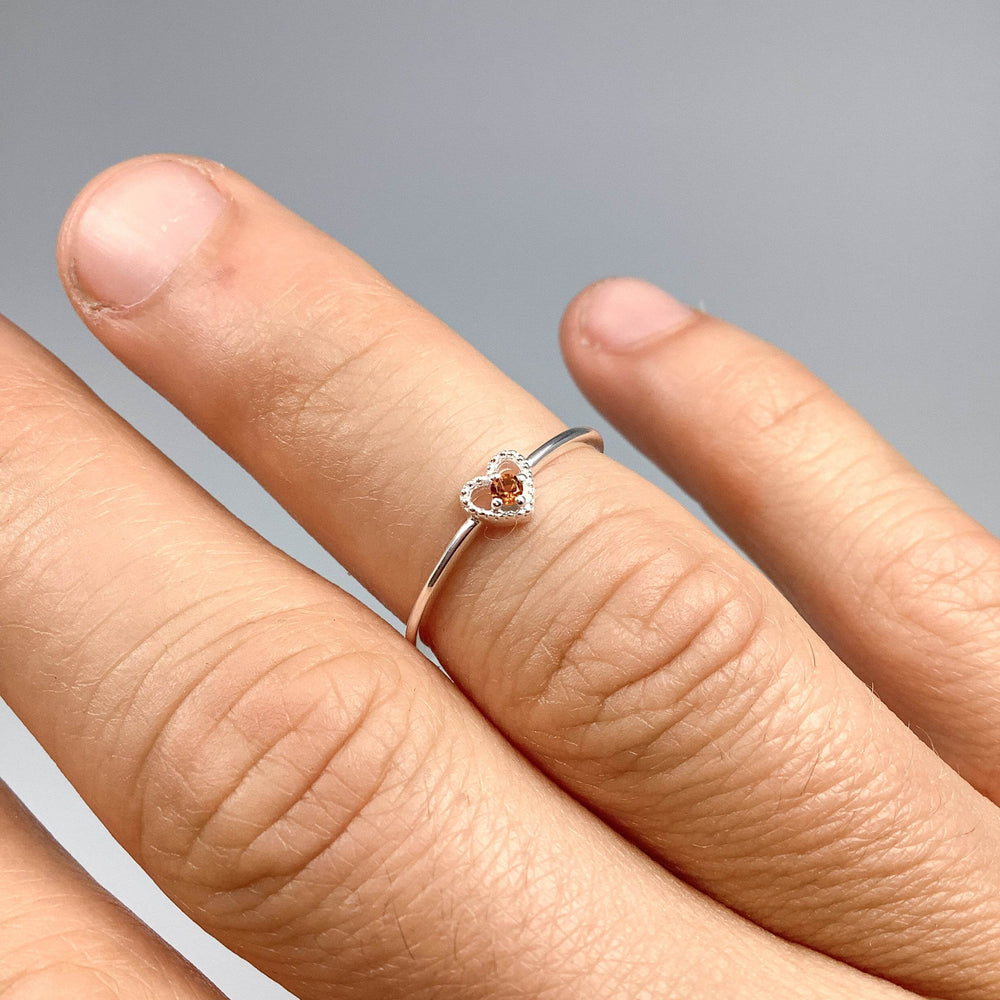 Citrine Heart Ring-Rocks and Gems Canada