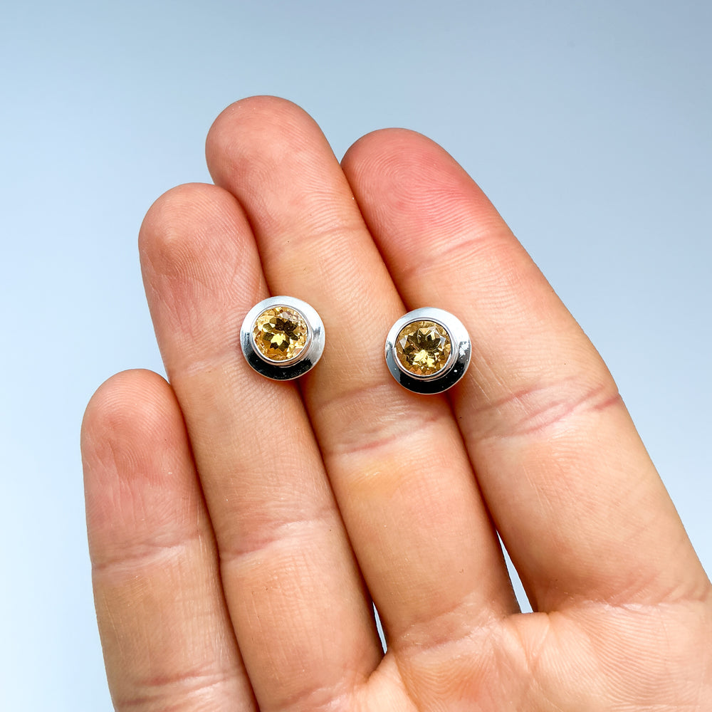 Citrine Stud Earrings-Rocks and Gems Canada