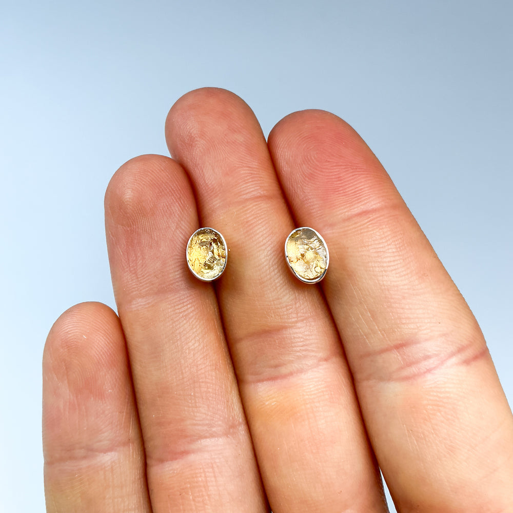 Citrine Stud Earrings-Rocks and Gems Canada