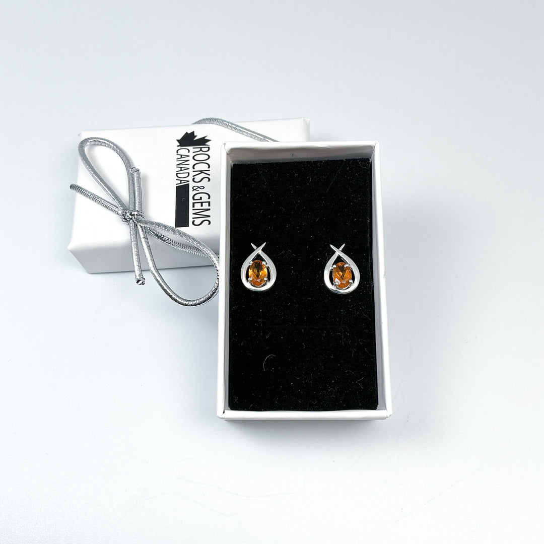 Citrine Stud Earrings-Rocks and Gems Canada