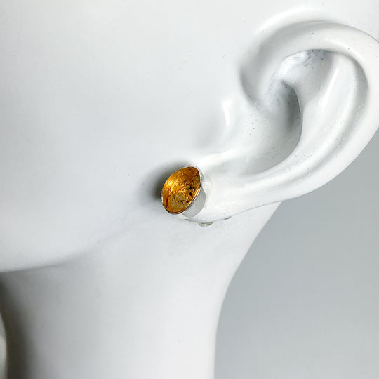 Citrine Stud Earrings-Rocks and Gems Canada