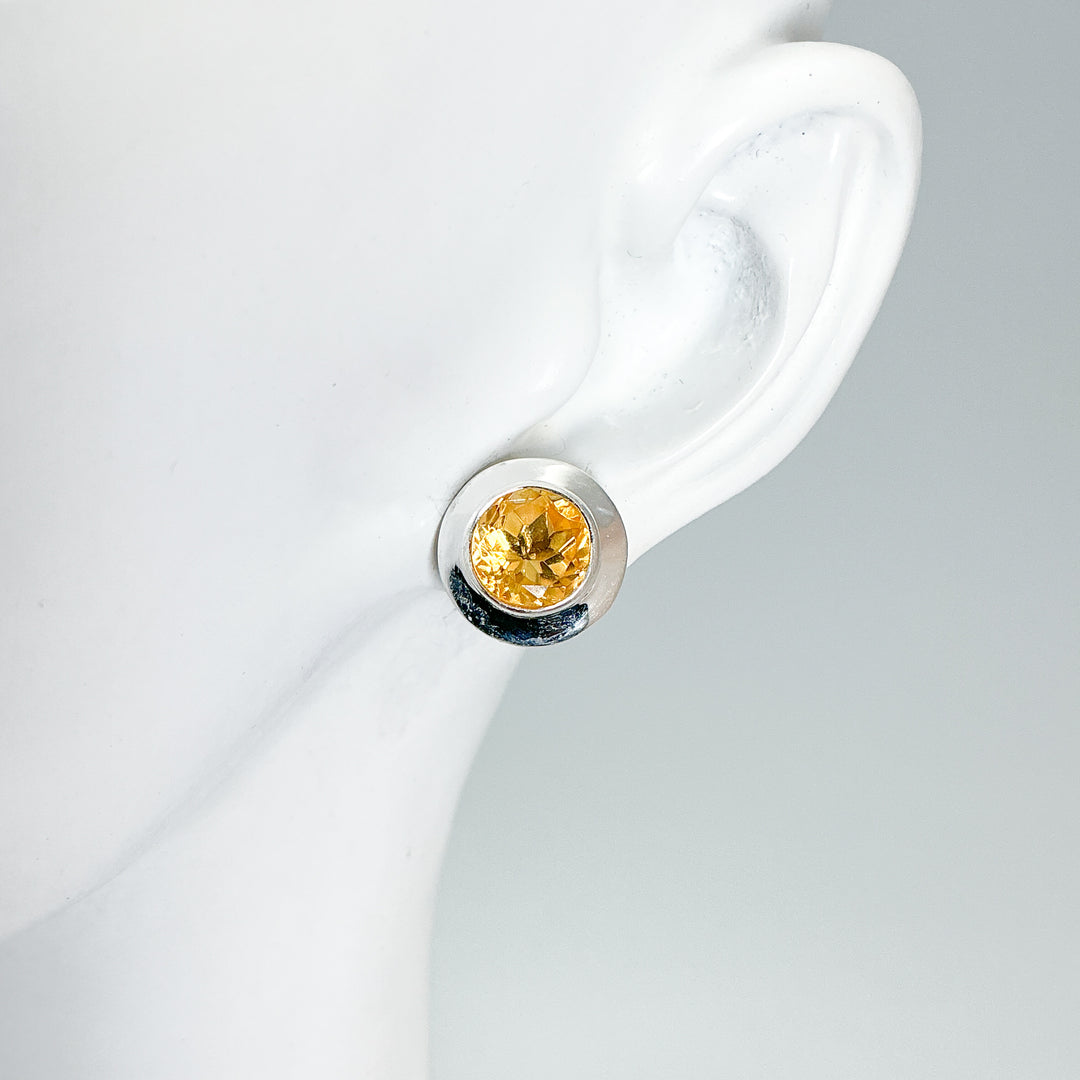 Citrine Stud Earrings-Rocks and Gems Canada