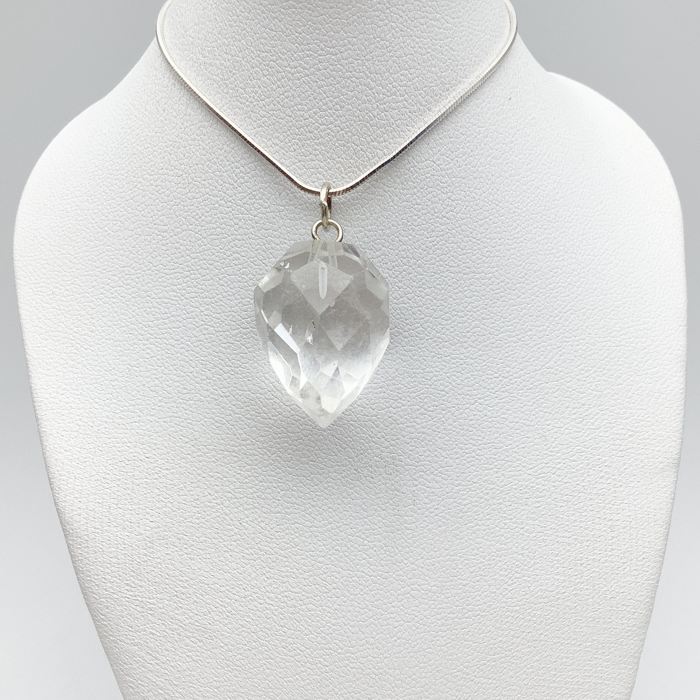 Clear Quartz Faceted Pendant - Rocks and Gems Canada