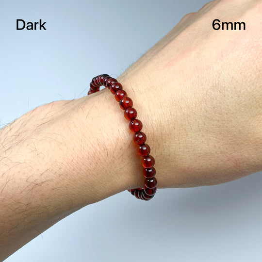 Cognac Amber Beaded Bracelet-Rocks and Gems Canada