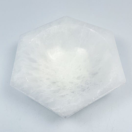 Selenite Hexagon Bowl - Rocks and Gems Canada