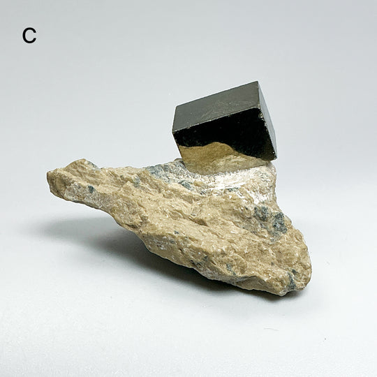 Iron Pyrite Cube in Matrix