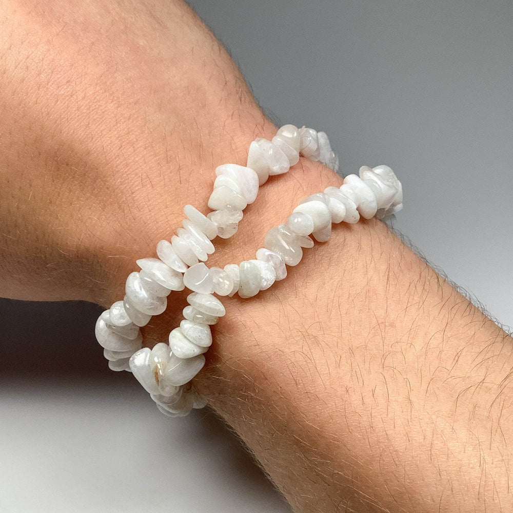 Moonstone Chip Beaded Bracelet - Rocks and Gems Canada