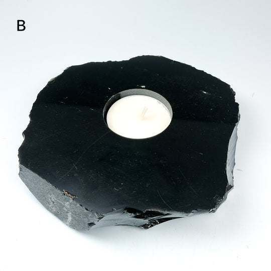 Black Obsidian Candle Holder - Rocks and Gems Canada