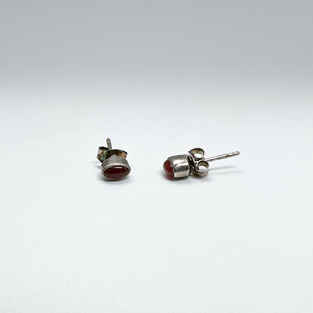 Carnelian Agate Stud Earrings