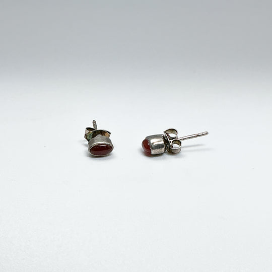 Carnelian Agate Stud Earrings
