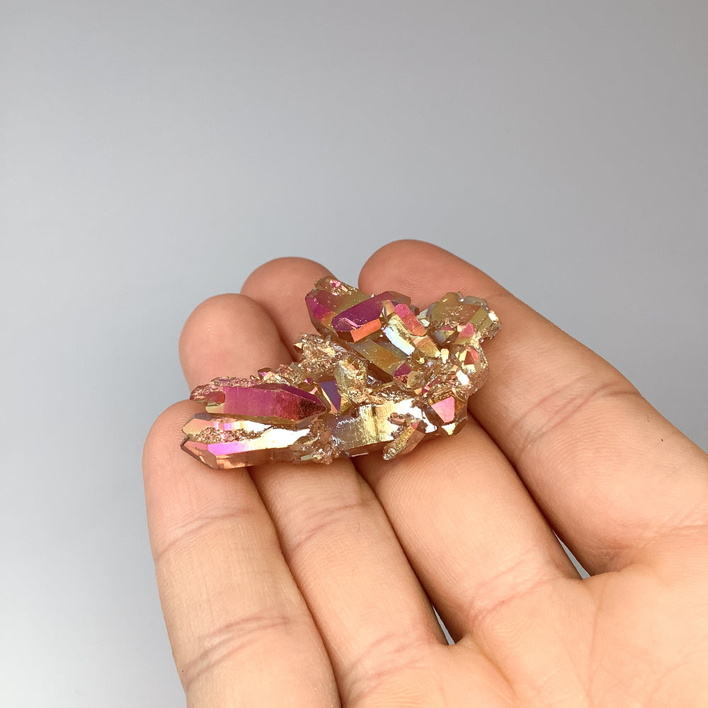 Sunset Aura Quartz Cluster - Rocks and Gems Canada