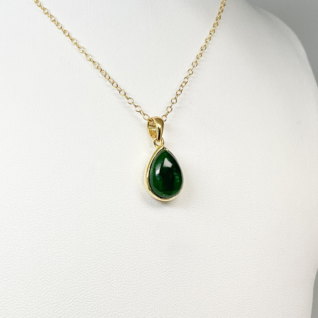 Canadian Jade Gold Finish Pendant - Rocks and Gems Canada